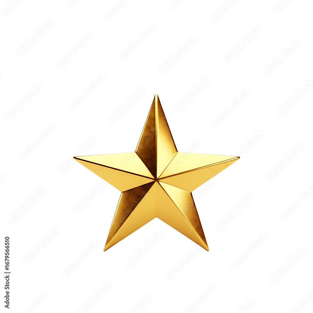 Fototapeta premium A golden star symbolizing achievement isolated on transparent background