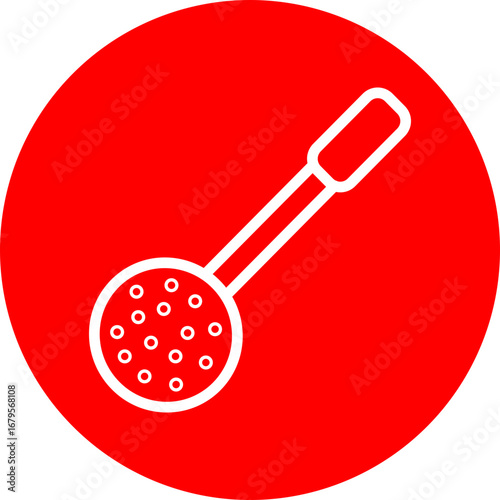 Skimmer Vector Line White Circle Red Icon Design