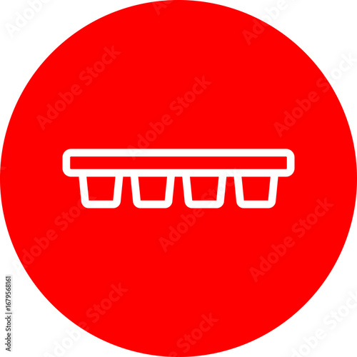 Mufin Molds Vector Line White Circle Red Icon Design