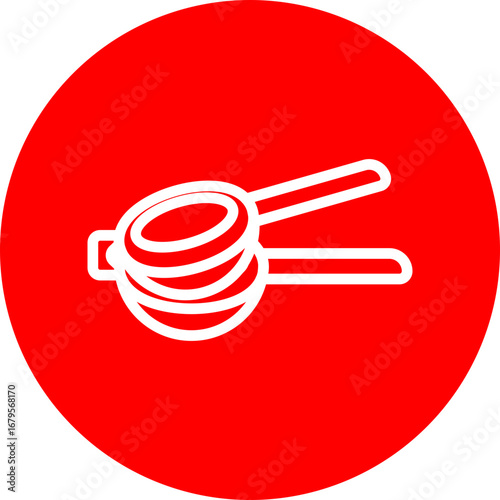 Lemon Squeezer Vector Line White Circle Red Icon Design