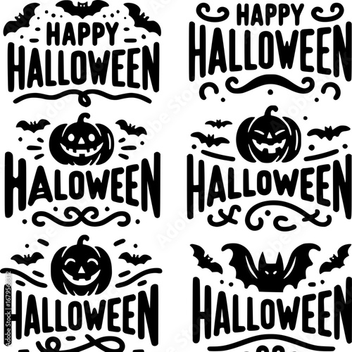 Halloween Decorations: A collection of festive Halloween decorations, including spooky pumpkins, bats, and decorative flourishes, ready to infuse a touch of eerie charm to the season.