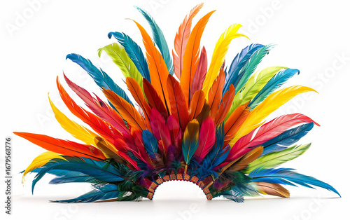 abstract colorful feather crown
