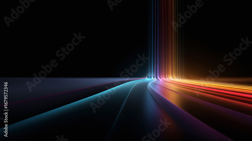abstract colorful tech lines background