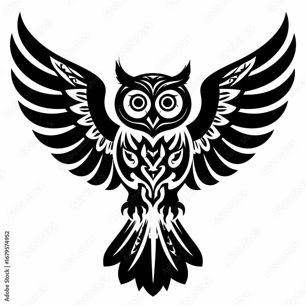 Obraz premium Owl Silhouette Vector Illustration