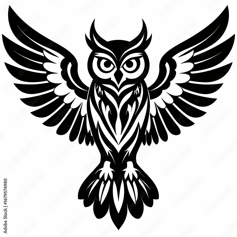 Fototapeta premium Owl Silhouette Vector Illustration