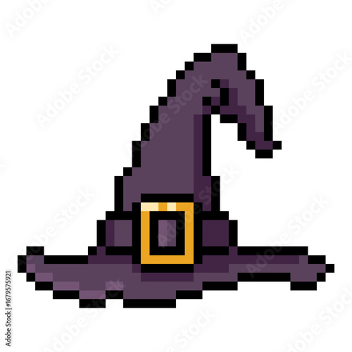Pixel Art Halloween Icon - Wizards Hat