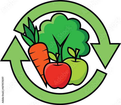 Food Loss and Waste Awareness Illustration. Stop Food Waste Campaign Design. Save Food Global Awareness Artwork. Reduce Food Waste Poster Drawing. Sustainable Food Consumption Artwork. Zero Food Waste