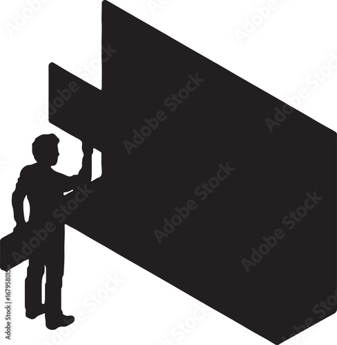 Silhouette of a Traveler Checking Flight Information on an Airport Display Board Ready for Global Adventure and International Business Travel Illustrating the Modern Nomadic Lifestyle