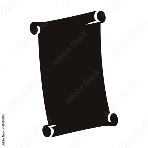 Black and white scroll parchment document with two rolls at each end
