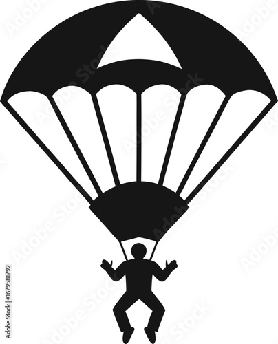  sky diving with parashoot icon
