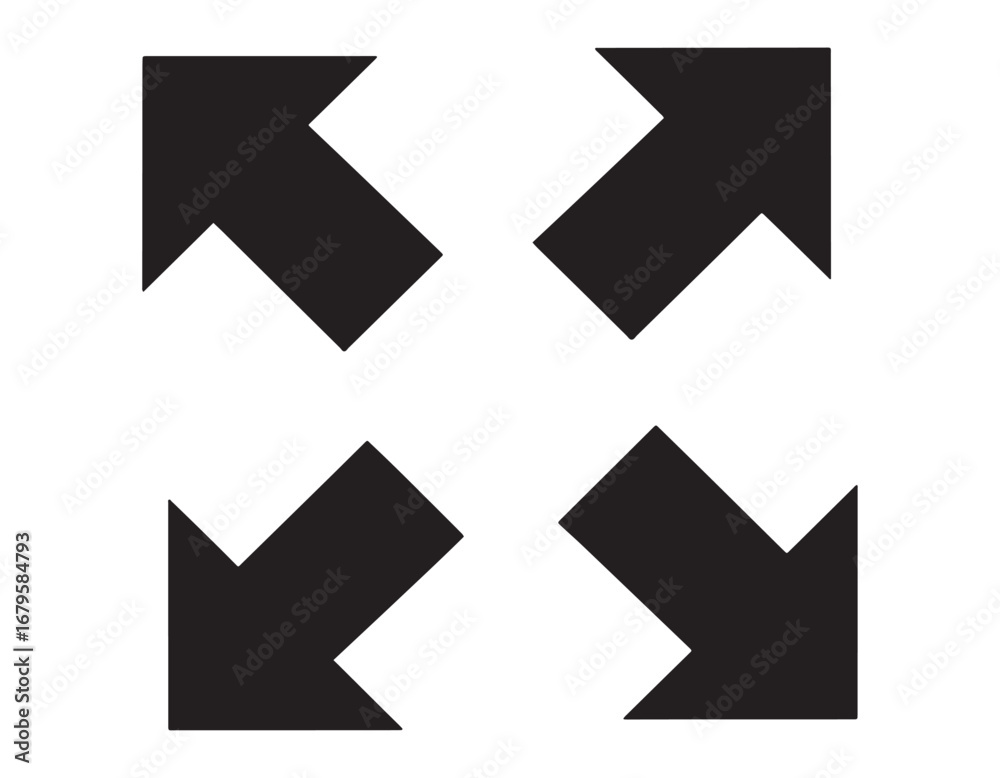 Fototapeta premium Expand Arrows Illustration Featuring Four Arrows Pointing Outward Symbolizing Enlargement and Extension for Visual Clarity and Representation