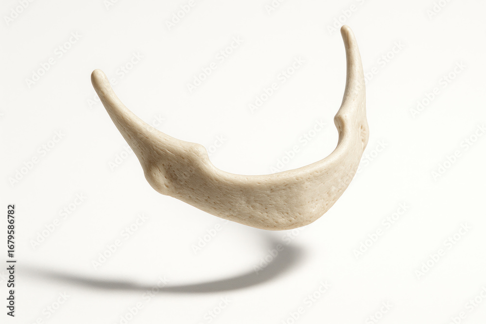 Obraz premium Hyoid bone isolated on white background, anatomical medical Illustration [Illustration]