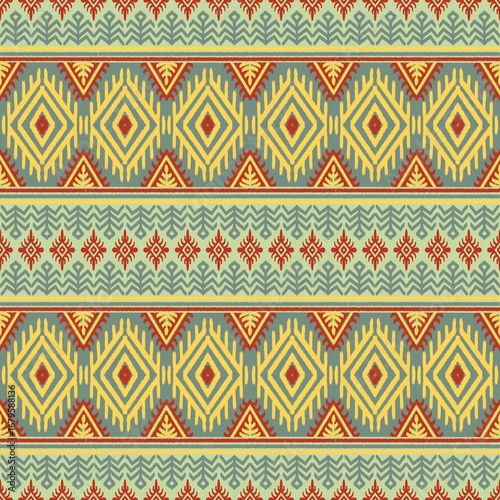 ikat pattern ,sameless pattern in autumn colors