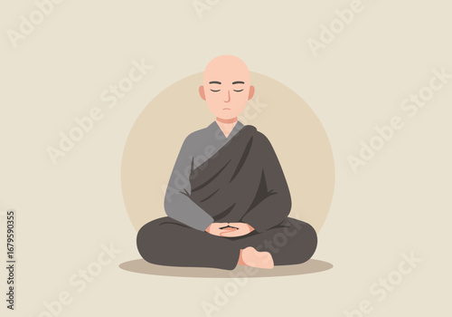Monk Meditating: Finding Inner Peace Through Spiritual Practice.