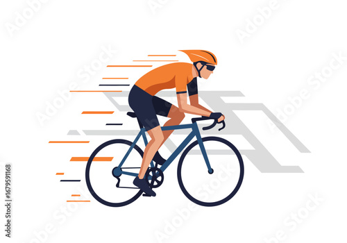 Dynamic Cyclist Vector Illustration: Speed and Determination.