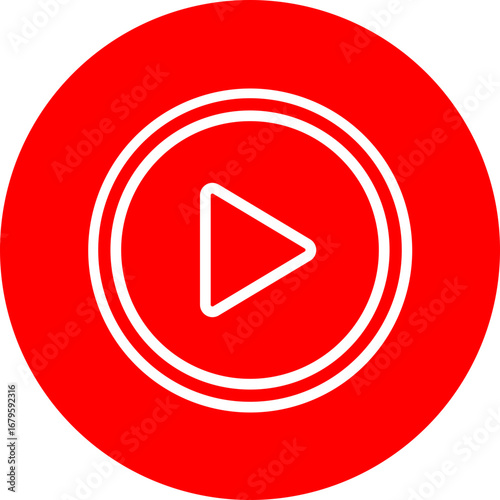 Free Download Video Play Button  Vector Line white Circle Red Icon Design - GFXLoad