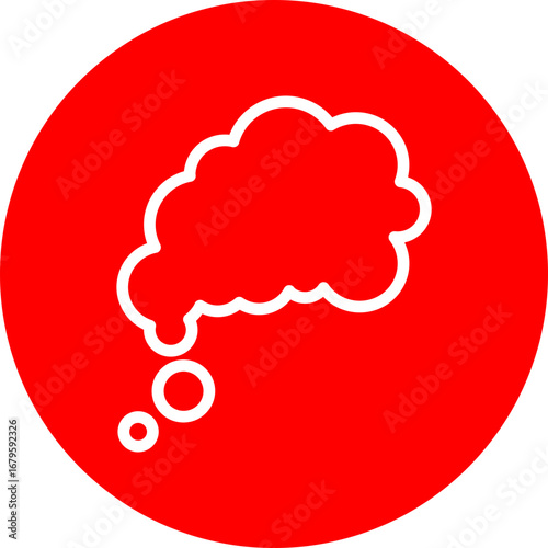 Slogan Bubble  Vector Line white Circle Red Icon Design