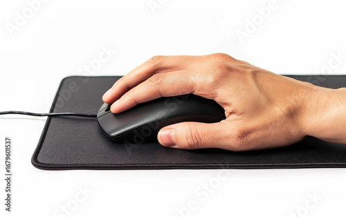 computer mouse and hand