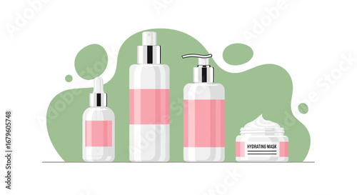 Collection of Skincare Products for Beauty and Personal Care.