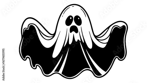 This vector illustration features a classic Halloween pumpkin carved into a glowing jack-o’-lantern, designed in a clean and modern style. The artwork showcases bold flat colors, smooth outlines, and 