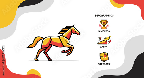 Majestic Golden Horse Running with Dynamic Energy.