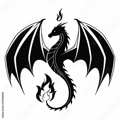 Dragon wings glowing around shattered flame silhouette