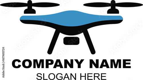 Modern Blue Drone Technology Logo Design for Innovation and Future Exploration
