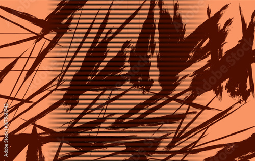 Artistic abstract grunge texture with chaotic brush strokes and distressed scratch lines over a warm brown background. Ideal for backgrounds, graphic design, modern posters, and creative visual art.