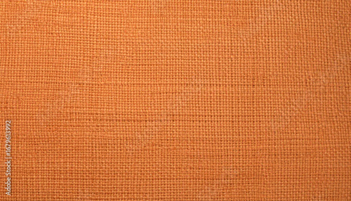 Orange Color Burlap Texture. Fabric Surface. Close up pattern.