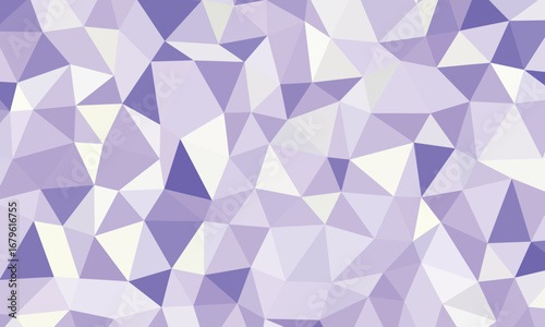 Geometric Low Poly Pattern With Shades of Purple and White Abstract Background
