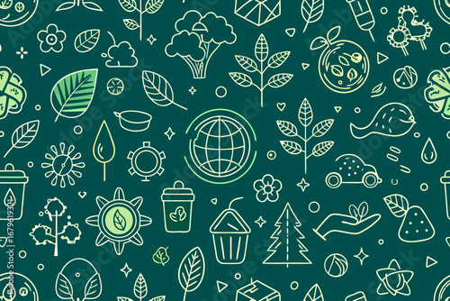Eco-friendly Icons Seamless Pattern