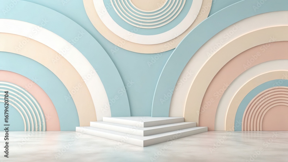 Fototapeta premium Soft pastel minimalist background with smooth gradients and elegant negative space, ideal for design, branding, and modern layouts.