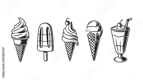 Delicious Ice Cream Cones and Treats Illustration A Sweet Delight for Summer