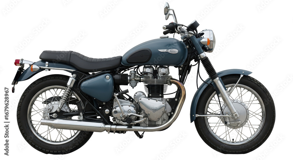Obraz premium Isolated Blue Vintage Motorcycle
