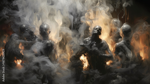 Bronze Memorial to the war and heroes who fought with hellfire.