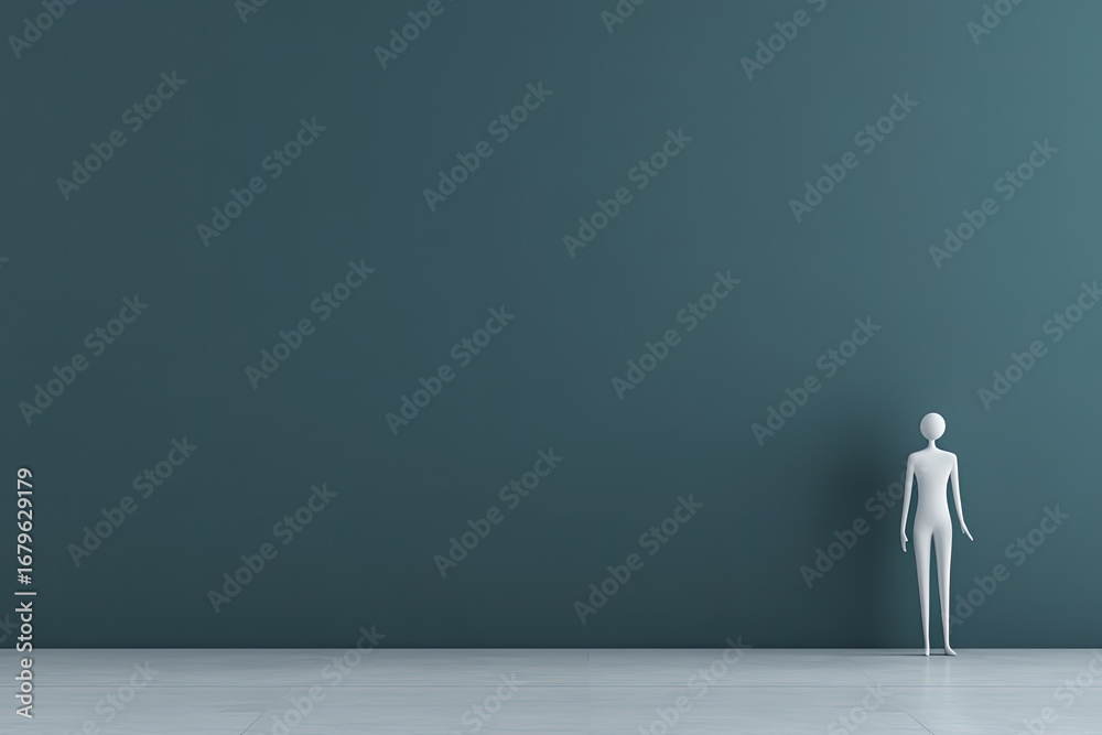 Obraz premium Futuristic Minimal Lounge with White Sofa and Teal Orb