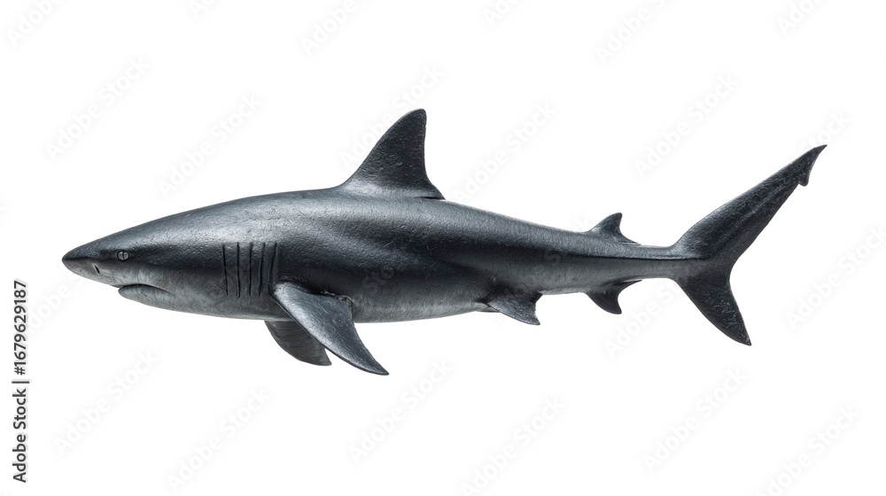 Obraz premium Elegant shark profile on transparent displaying detail and fin structure highlighting marine