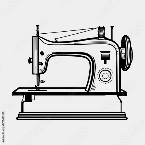 Sewing Machine Simple Icon Graphic Ornament, Sewing Art Vector Black Icon Symbol Illustration Cloth