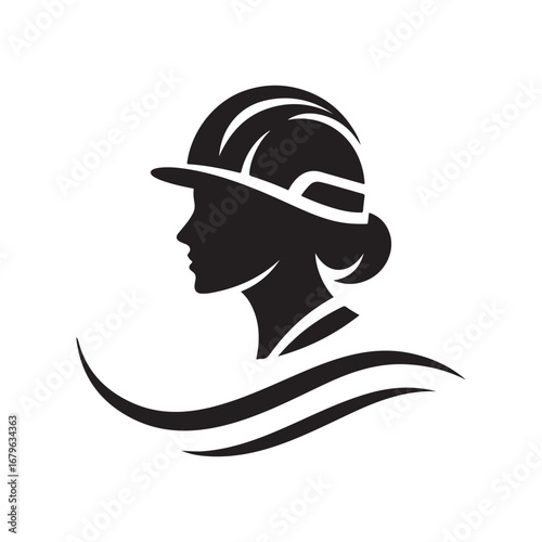 construction worker vector silhouette clip art logo design illustration. construction tools with worker icon set collections