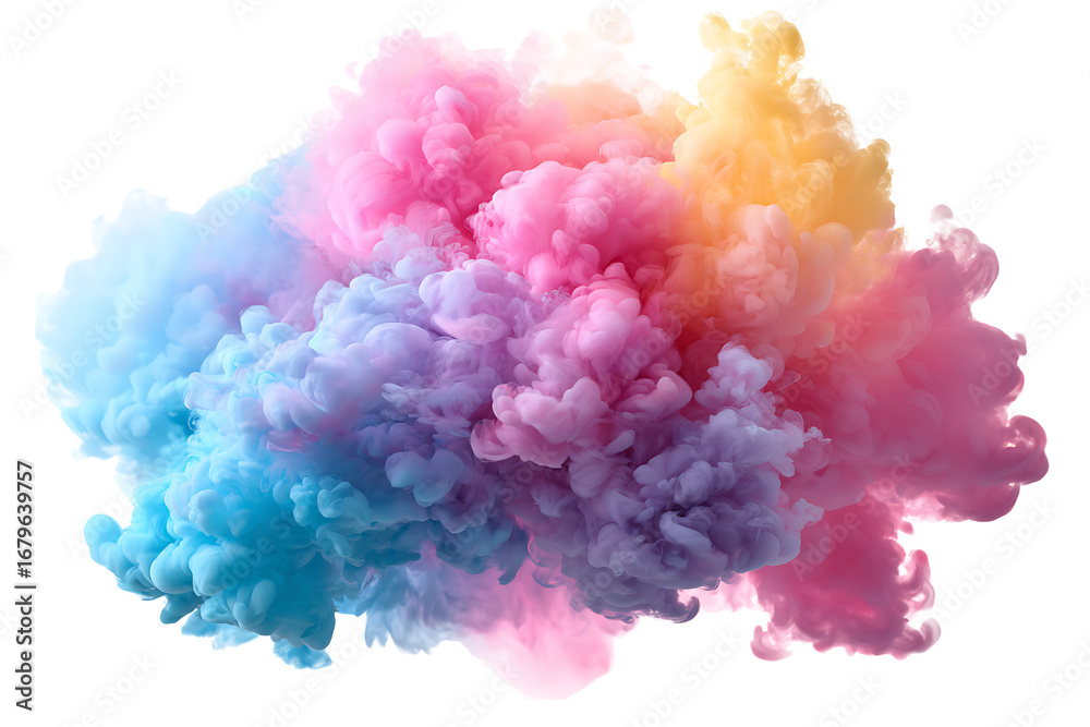 Obraz premium Abstract Pastel Color Smoke Explosion, isolated on a transparent background.