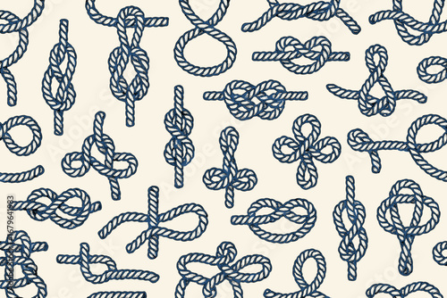 Patterns of various knots displayed against a light background showcase intricate rope designs and techniques for outdoor activities and craftsmanship