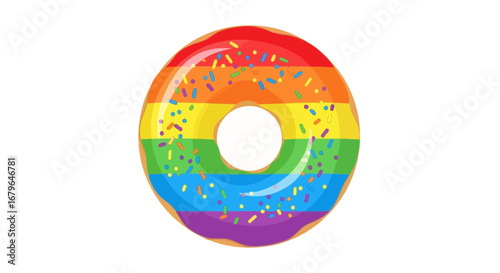 Vibrant, Colorful Donut Radiating Pride With Delicious Glaze And Decorative Sprinkles