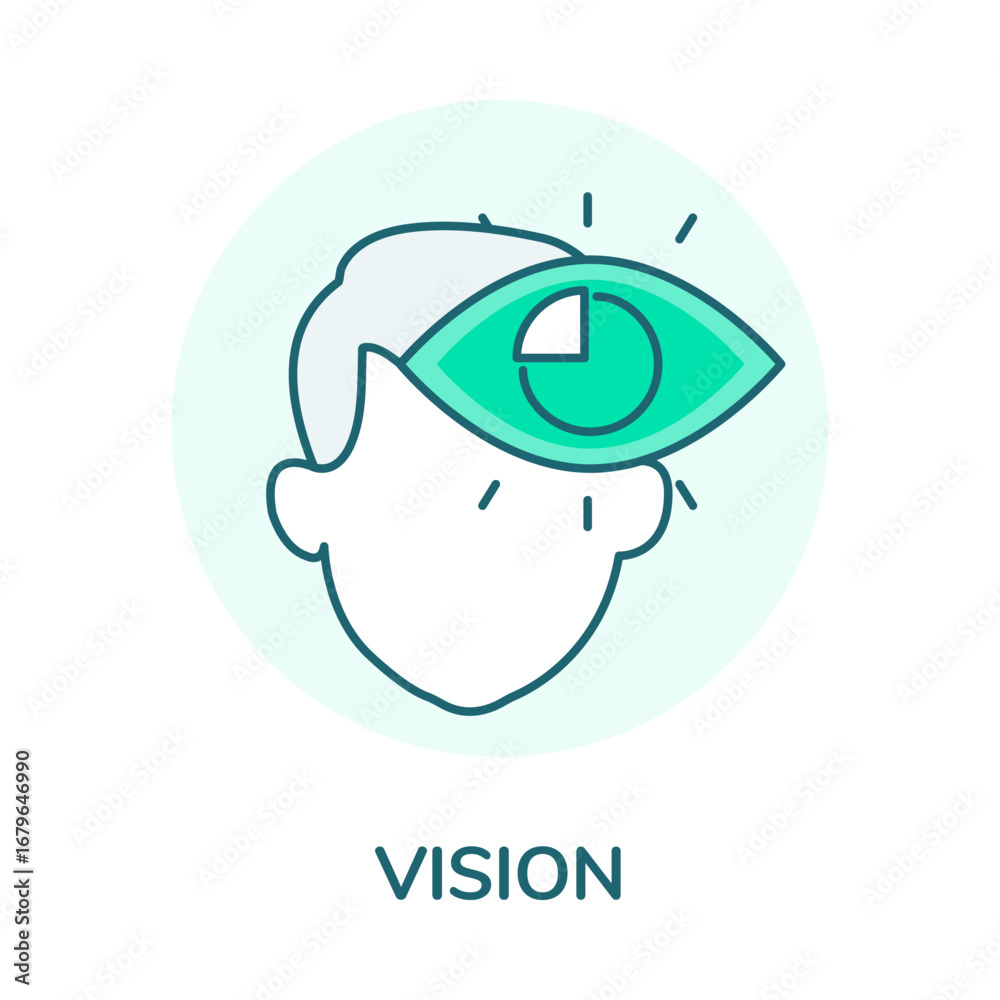 Obraz premium Vision Icon Vector Goal, Focus, Future, Idea, Planning with editable stroke.