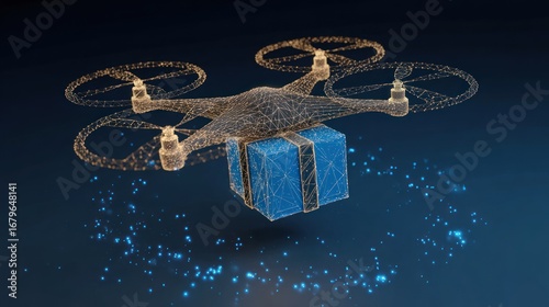 Drone delivering a gift