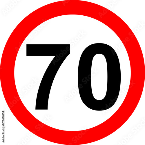 Speed Limit 70 km Sign