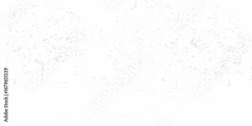 Minimalist abstract white background with subtle grey textured tree canopy and faint ground details