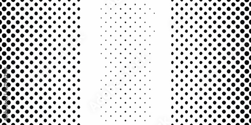 Abstract black and white halftone pattern with varying dot sizes and spacing