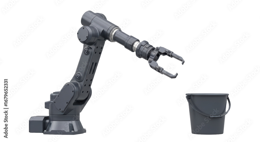 Fototapeta premium Isolated Robot Arm and Bucket