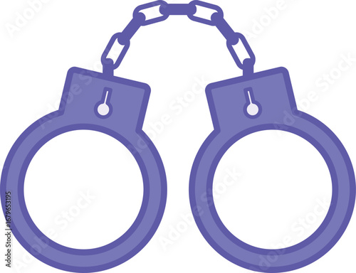 Colored Crime Icon. Vector Illustration. Handcuffs, Arrest. Action Which Causes Physical, Material or Moral Harm, Prohibited by the Criminal Code. Concept Justice