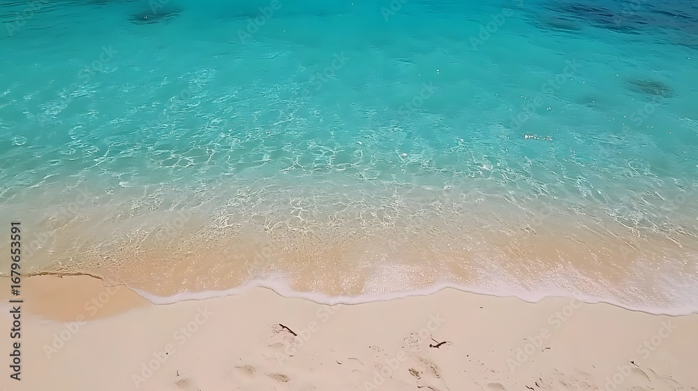 Obraz premium Stunning Turquoise Ocean Waves Crashing on White Sandy Beach